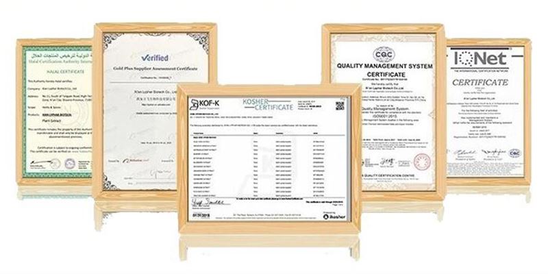 Lotus leaf extract powder certificate